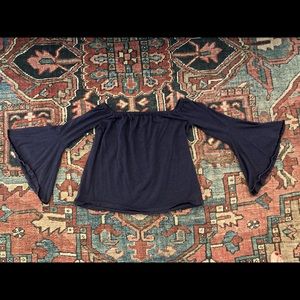 Loft SP Blue Off Shoulder Blouse